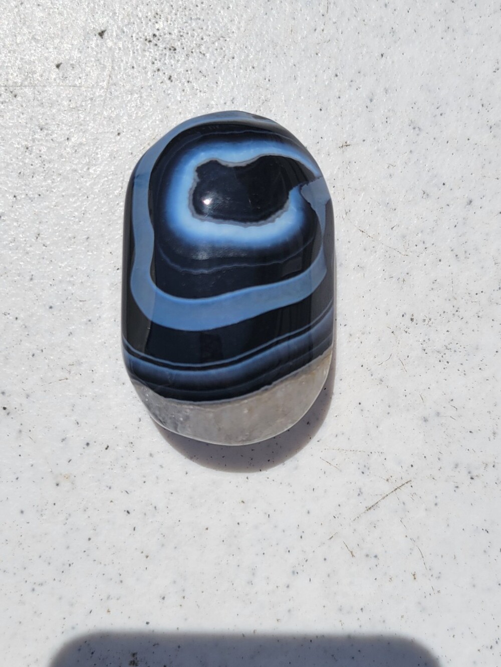 Black Agate  Crystal Palm Stone